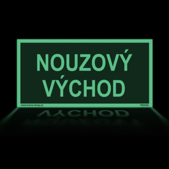 Nouzový východ Plast 200 x 100 mm tl. 1.1 mm - fotoluminiscenční