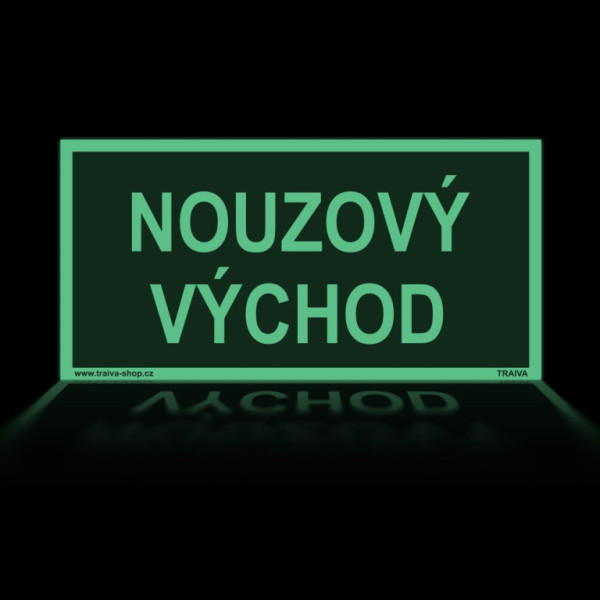 Nouzový východ Plast 200 x 100 mm tl. 1.1 mm - fotoluminiscenční