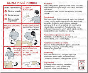 Karta první pomoci 148 x 180 mm