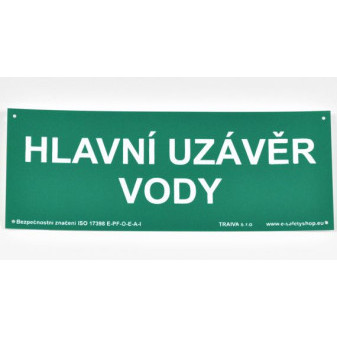 Hlavní uzávěr vody Plast 210 x 80 mm tl. 0.5 mm