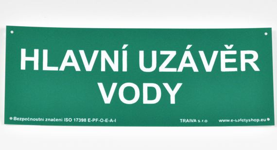 Hlavní uzávěr vody Samolepka 210 x 80 mm tl. 0.1 mm