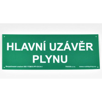 Hlavní uzávěr plynu Plast 210 x 80 mm tl. 0.5 mm