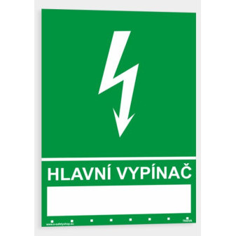 Hlavní vypínač Plast 148 x 210 mm (A5) tl. 2 mm