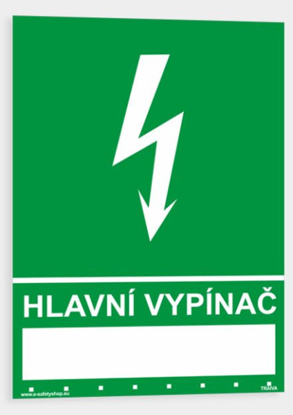 Hlavní vypínač Plast 148 x 210 mm (A5) tl. 2 mm