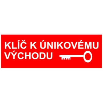 Klíč k únikovému východu Plast 150 x 50 mm tl. 0.5 mm - fotoluminiscenční