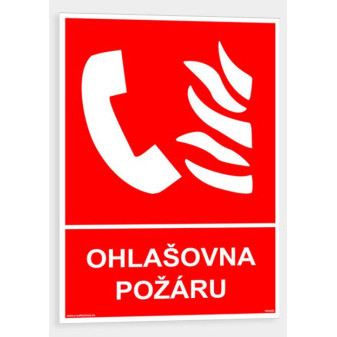 Ohlašovna požáru s textem Plast 148 x 210 mm (A5) tl. 0.5 mm