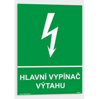 Hlavní vypínač výtahu Plast 210 x 297 mm (A4) tl. 0.5 mm