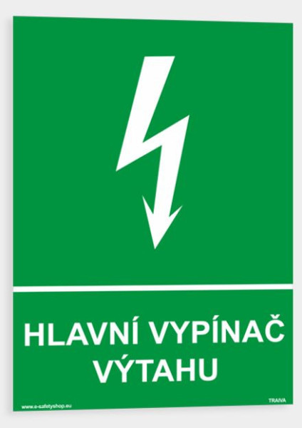 Hlavní vypínač výtahu Plast 210 x 297 mm (A4) tl. 0.5 mm