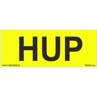 HUP - hlavní uzávěr plynu Samolepka 210 x 80 mm tl. 0.1 mm