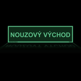 Nouzový východ - Nápis Samolepka 200 x 50 mm tl. 0.1 mm