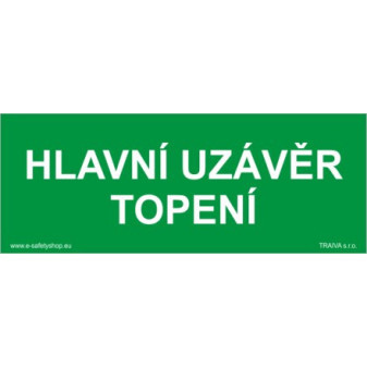 Hlavní uzávěr topení Samolepka 210 x 80 mm tl. 0.1 mm