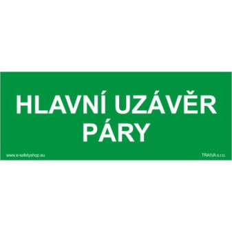 Hlavní uzávěr páry Samolepka 210 x 80 mm tl. 0.1 mm