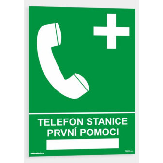 Telefon stanice první pomoci Samolepka 210 x 297 mm (A4) tl. 0.1 mm