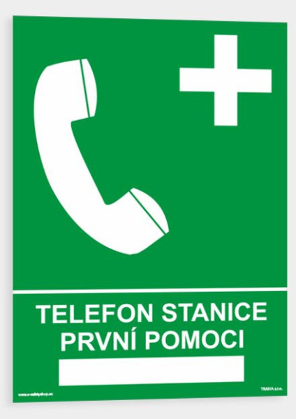 Telefon stanice první pomoci Samolepka 210 x 297 mm (A4) tl. 0.1 mm