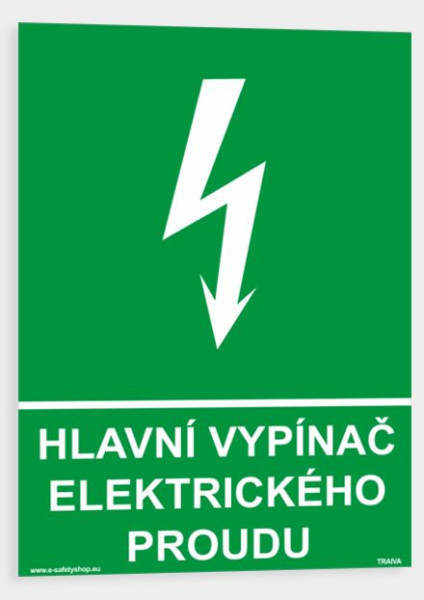 Hlavní vypínač elektrického proudu Plast 210 x 297 mm (A4) tl. 0.5 mm