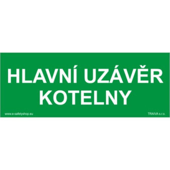 Hlavní uzávěr kotelny Samolepka 210 x 80 mm tl. 0.1 mm