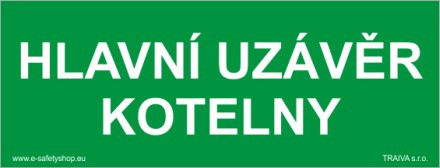 Hlavní uzávěr kotelny Samolepka 210 x 80 mm tl. 0.1 mm