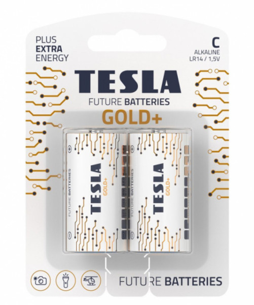 Baterie Tesla Gold+ Alkalické C (LR14 malé monočlánky) 2ks