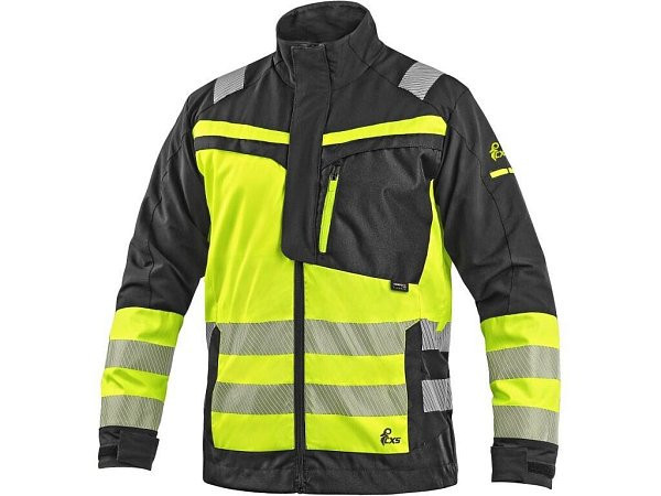 Blůza CXS NAOS HV, pánská, černá-žlutá Hi-Vis, reflexní pruhy, vel.