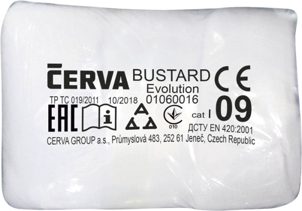 BUSTARD EVO VAM rukavice+PVC terč bílá 8