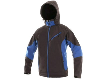 Pánská softshell bunda CXS SACRAMENTO, šedo-modrá, vel. 3XL