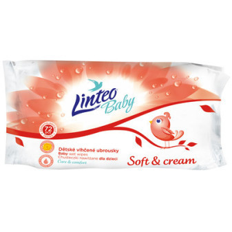 Vlhčené ubrousky dětské Linteo Baby Soft and Cream 72ks