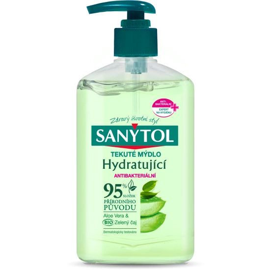 Mýdlo tekuté Sanytol hydratující aloe a zelený čaj  250ml