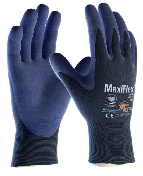 ATG® máčené rukavice MaxiFlex® Elite™ 34-274 07/S - s prodejní etiketou | A3099/07/SPE